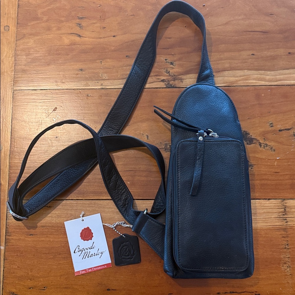 Osgoode Marley Black Leather Crossbody Bag NWT